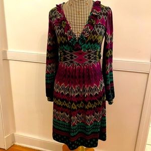 Anthro printed sleeve dress M